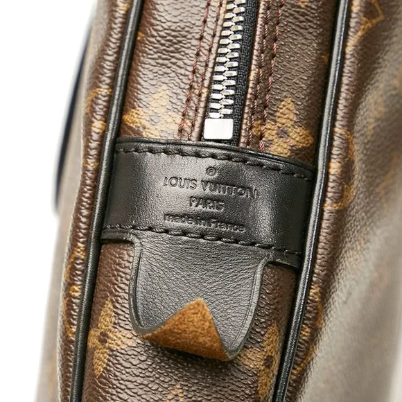 Louis Vuitton Monogram Macassar Porte Document Voyage Bag M40225 Brown Black ... - Picture 7 of 10
